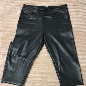 Fashion Nova Black Faux Leather Leggings - High Waist